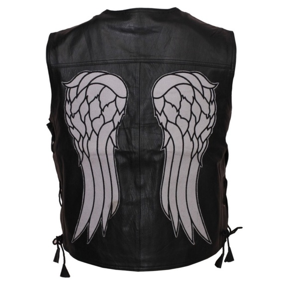Other - FAMOUS JACKET • Angel Wings The Walking Dead Daryl Dixon Black Leather Vest